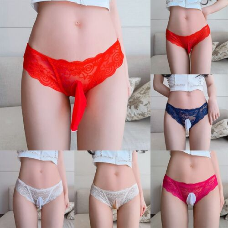 Mens Lace Sissy Panties Soft Pouch Briefs Knicker Underwear Shorts