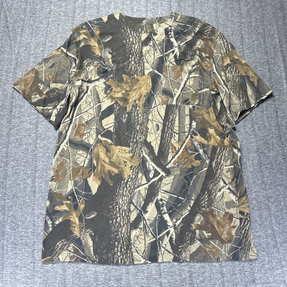 Camo Shirt Mens Large Regular Fit Short Sleeve Liberty Real Tree Hardwoods