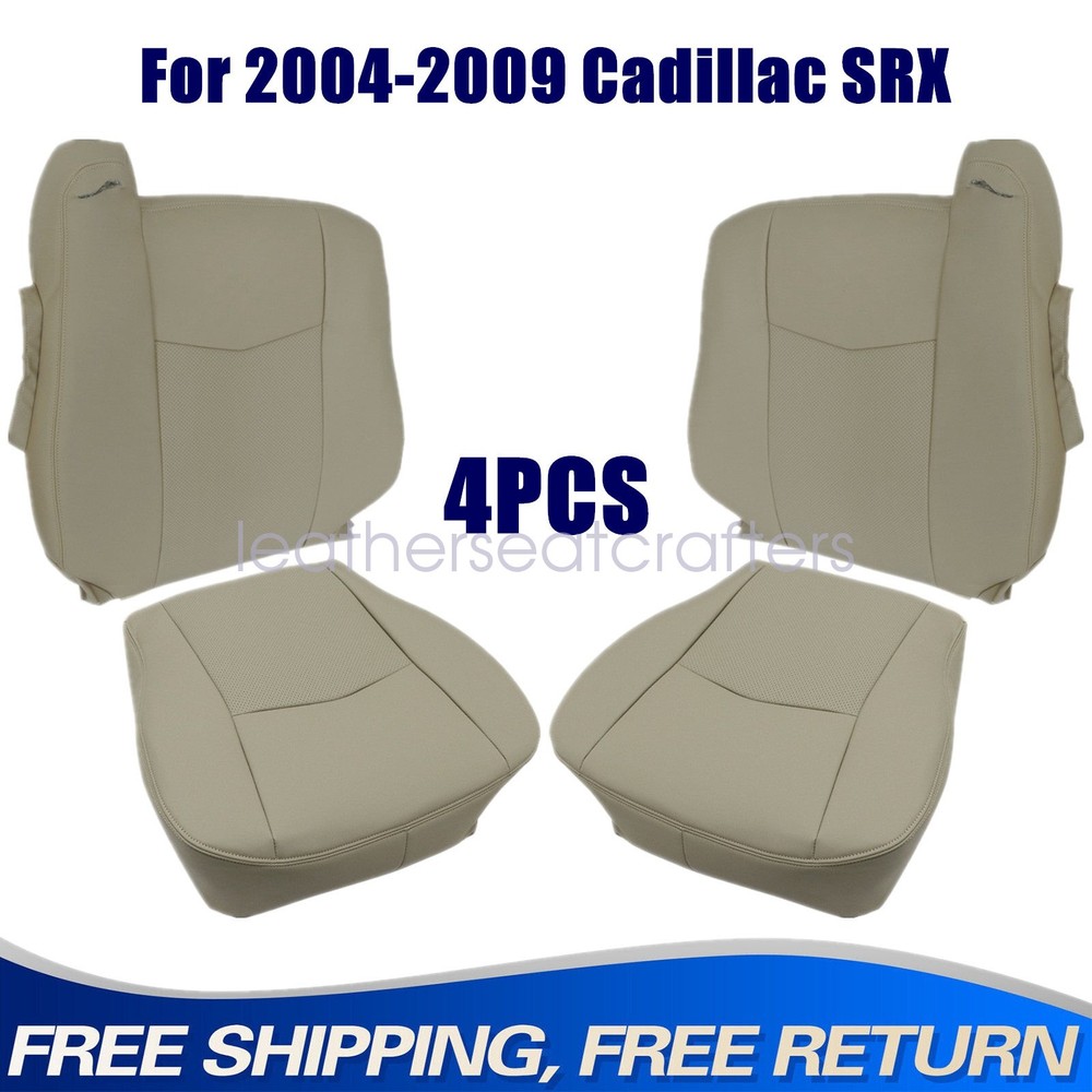 Driver & Passenger Side Leather Seat Cover Tan Perf For 2004-2009 Cadillac SRX