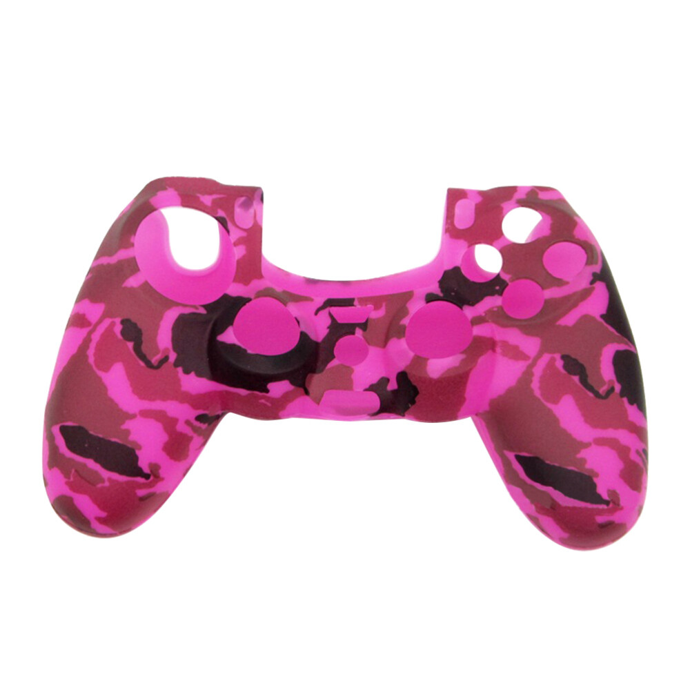 Silicone Rubber Grip Cover Case for 4 Controllers in Camouflage Rosy Design