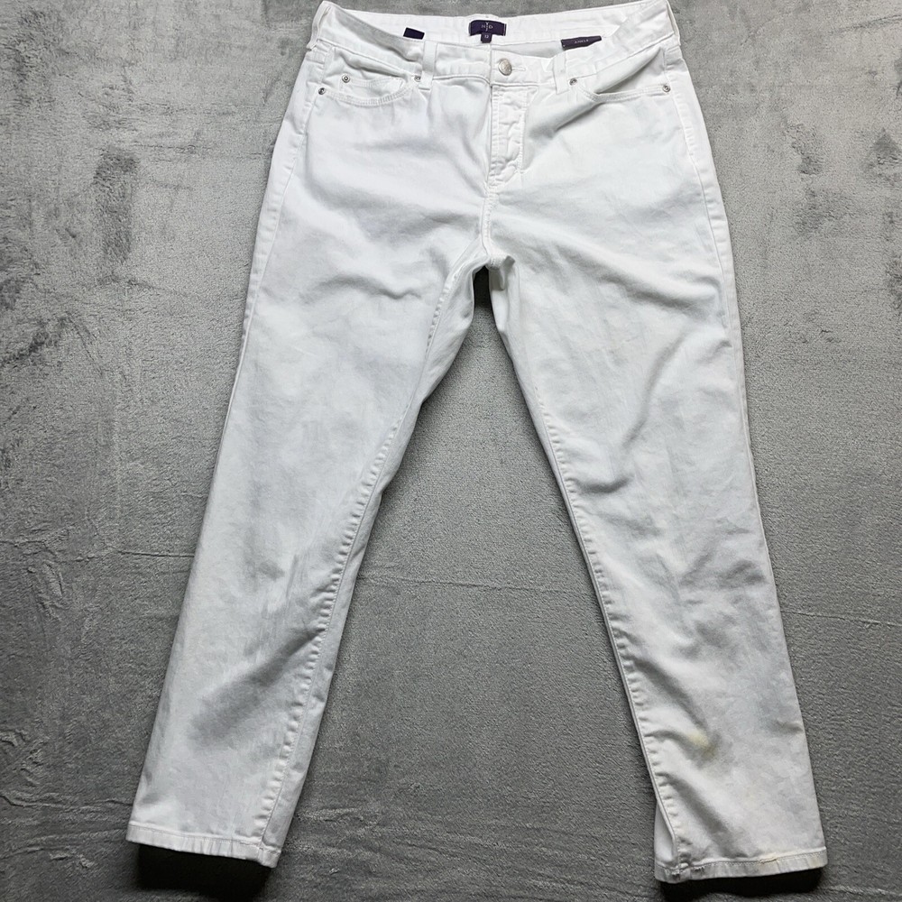 NYDJ Not Your Daughter Jeans Womens 12 Skinny White -stained-