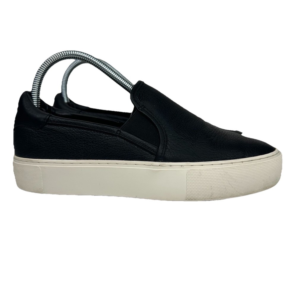 UGG Jass Black Leather Slip-On Sneakers for Women Size 7.5 Comfort Walking Shoes