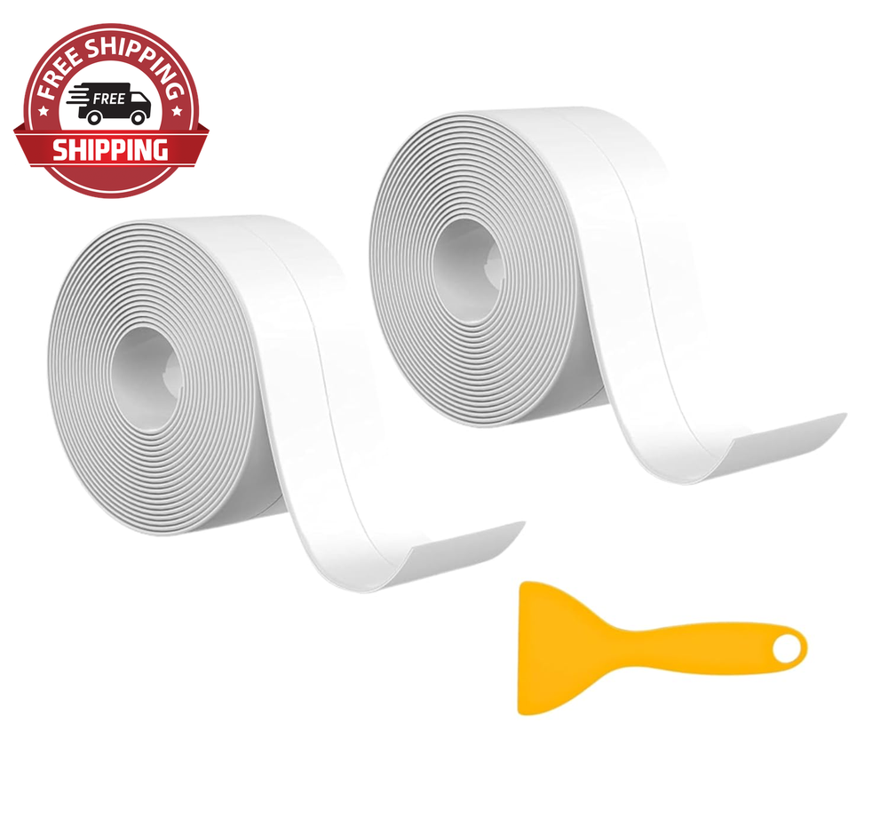 Waterproof Self-Adhesive White Caulk Tape - Bathroom, Kitchen, Shower, Bathtub S