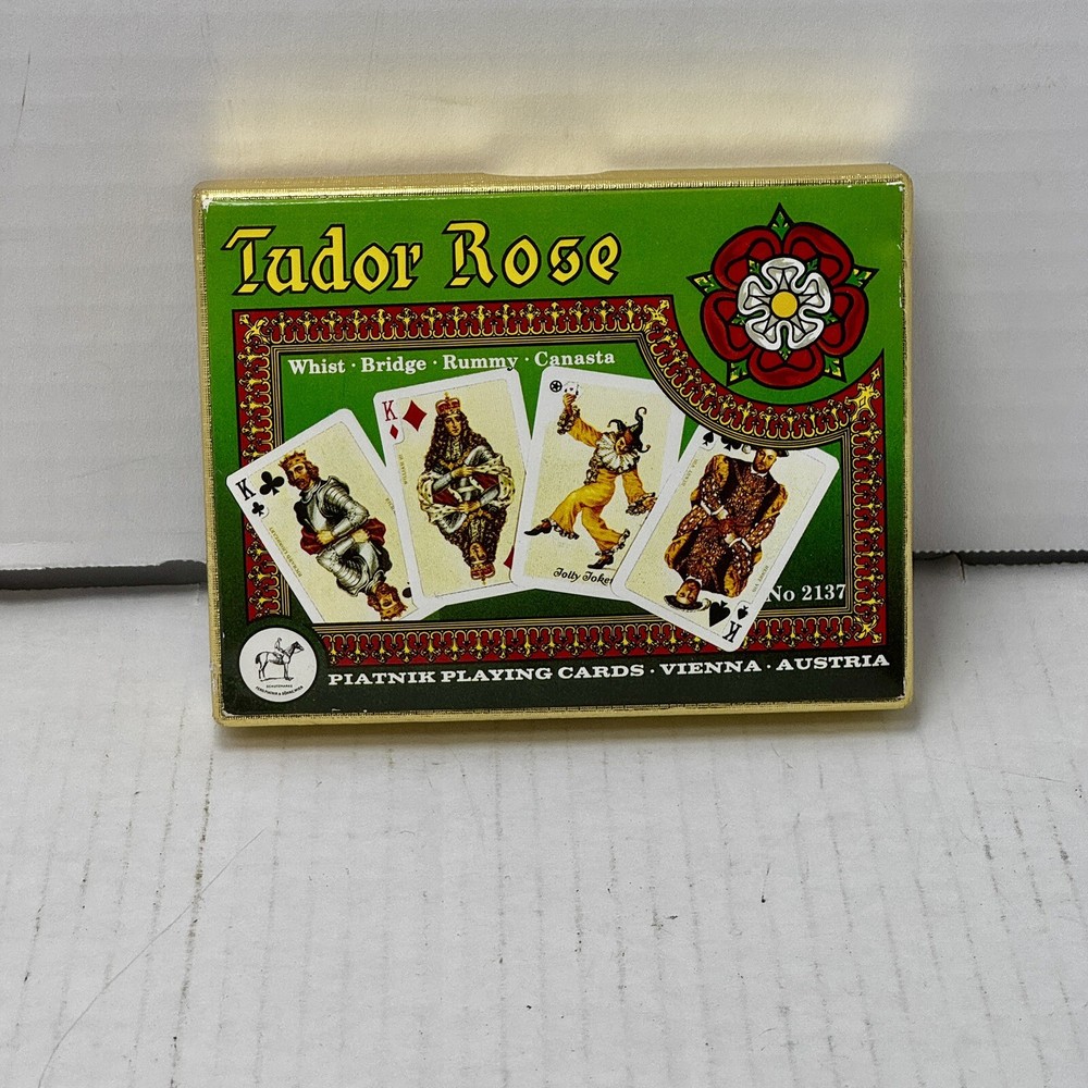 1980 Piatnik Playing Cards TUDOR ROSE Sealed Double Deck # 2137 ROYAL FAMILY