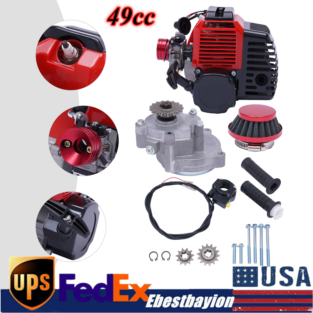 49CC 2 Stroke Engine Motor Kit Pull Start For Vapor Scooter (Red Engine)