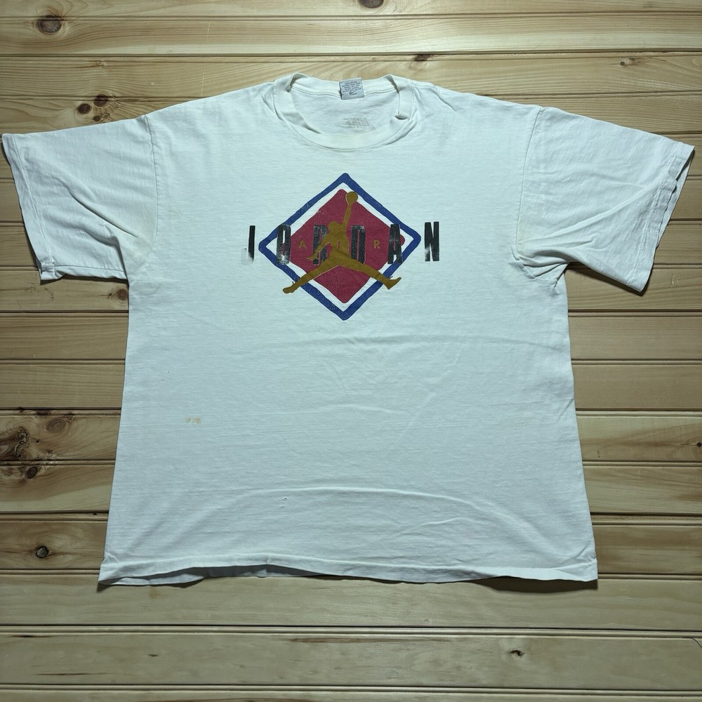 Vintage 90s Nike Air Jordan Basketball Block Tag Single Stitch Shirt Size XL
