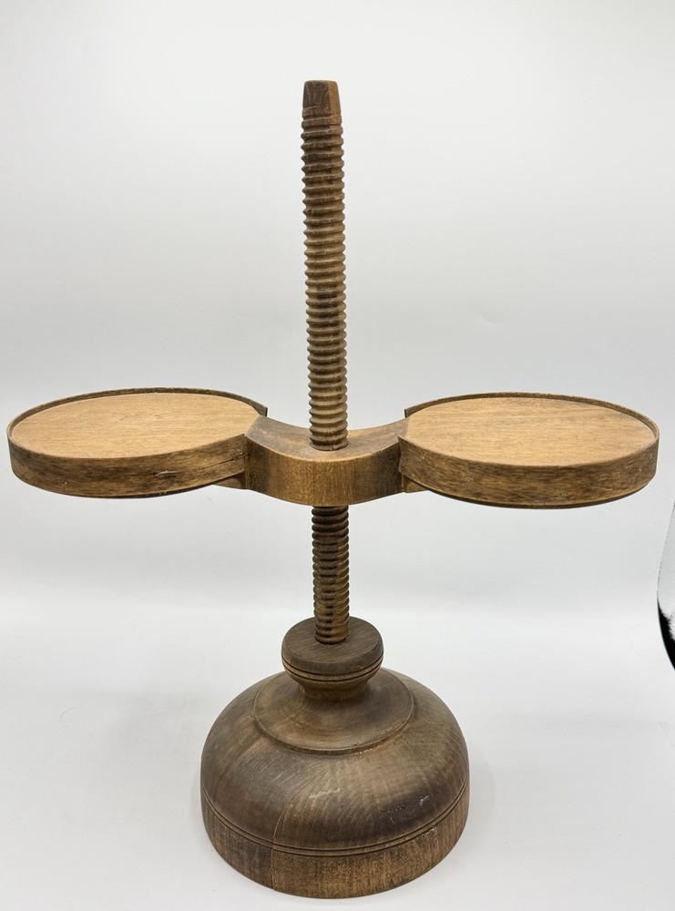 Shaker Workshop Shoemakers Candlestick Spinning Wooden Vintage Holds 2 Candles