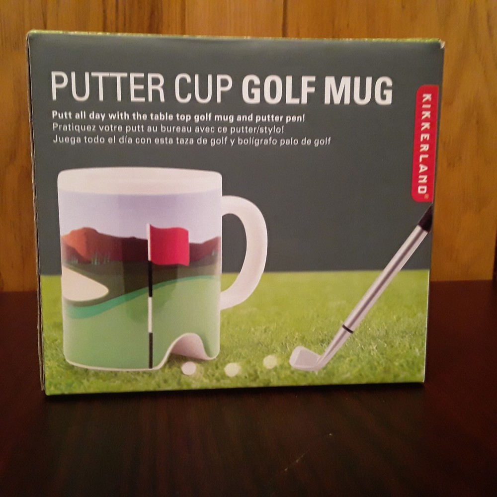 Putter Cup Golf Mug Kikkerland Gift Boxed New In Box Mug With Golf Club & Ball