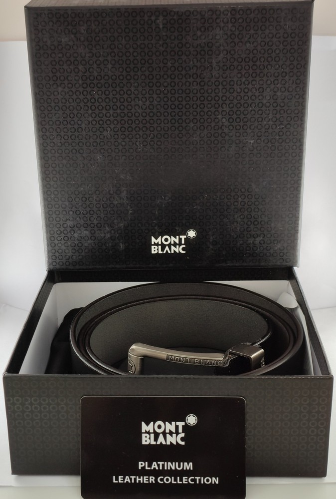 Montblanc Special Edition Men Leather Belt | Black Color | Free Shipping