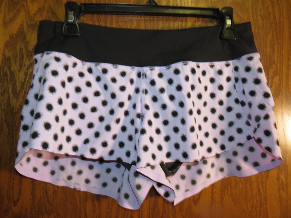 Lulmon 6 Speed Short High Noon Dot Lilac 4-Way Stretch EUC Rare