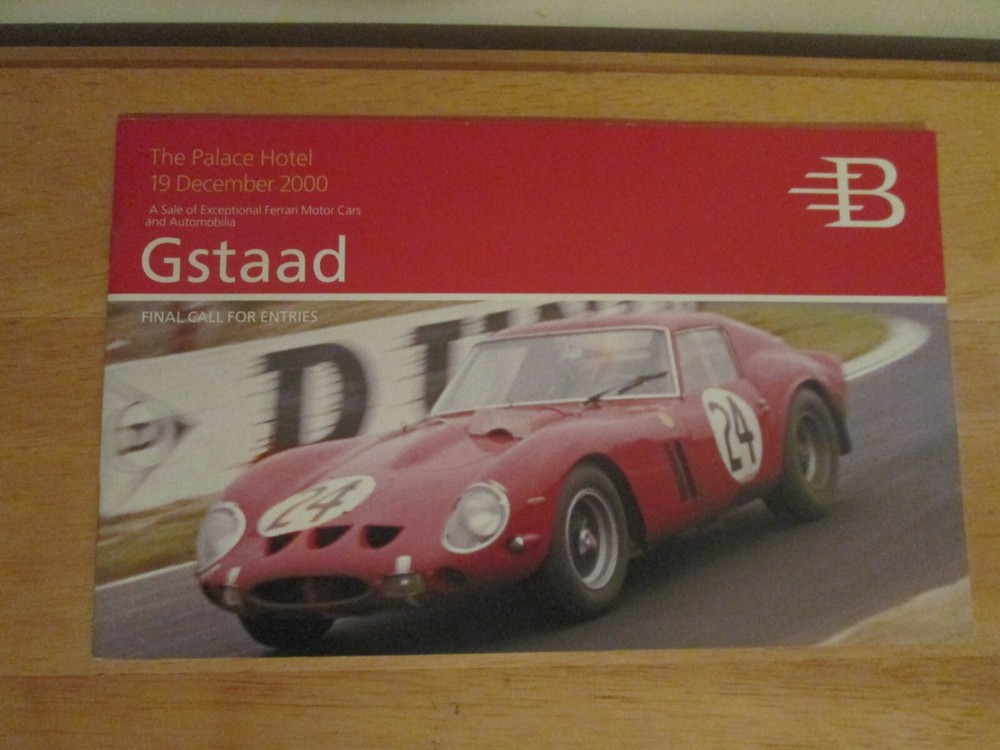 Brooks Europe's Christmas Ferrari Sale Auction Booklet Palace Hotel Gstaad 2000-image