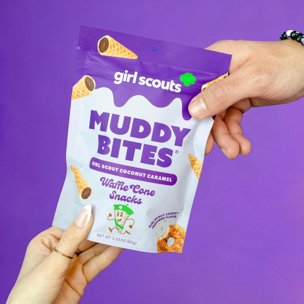 - Girl Scouts Coconut Caramel - Waffle Cone Snack Bite Sized Filled Cone Bites f