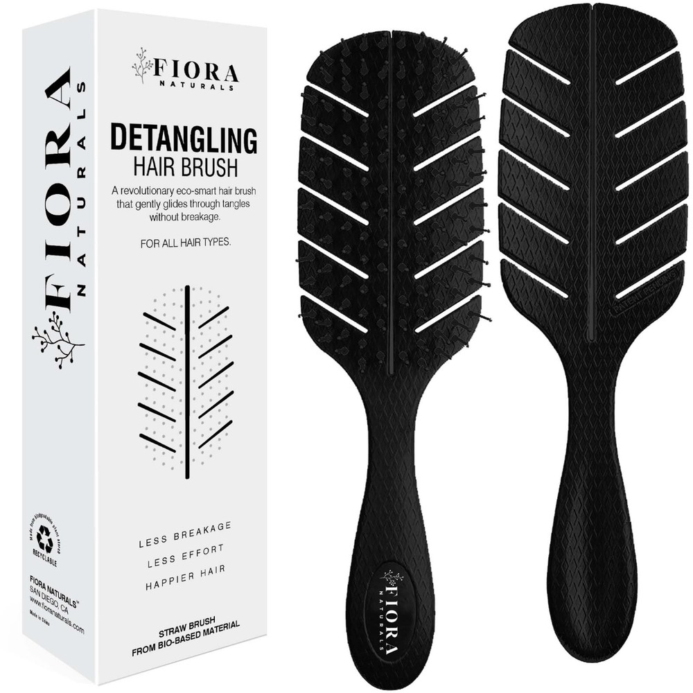 100% Bio-Friendly Detangling Brush with Ultra-Soft Bristles for Smooth Hair