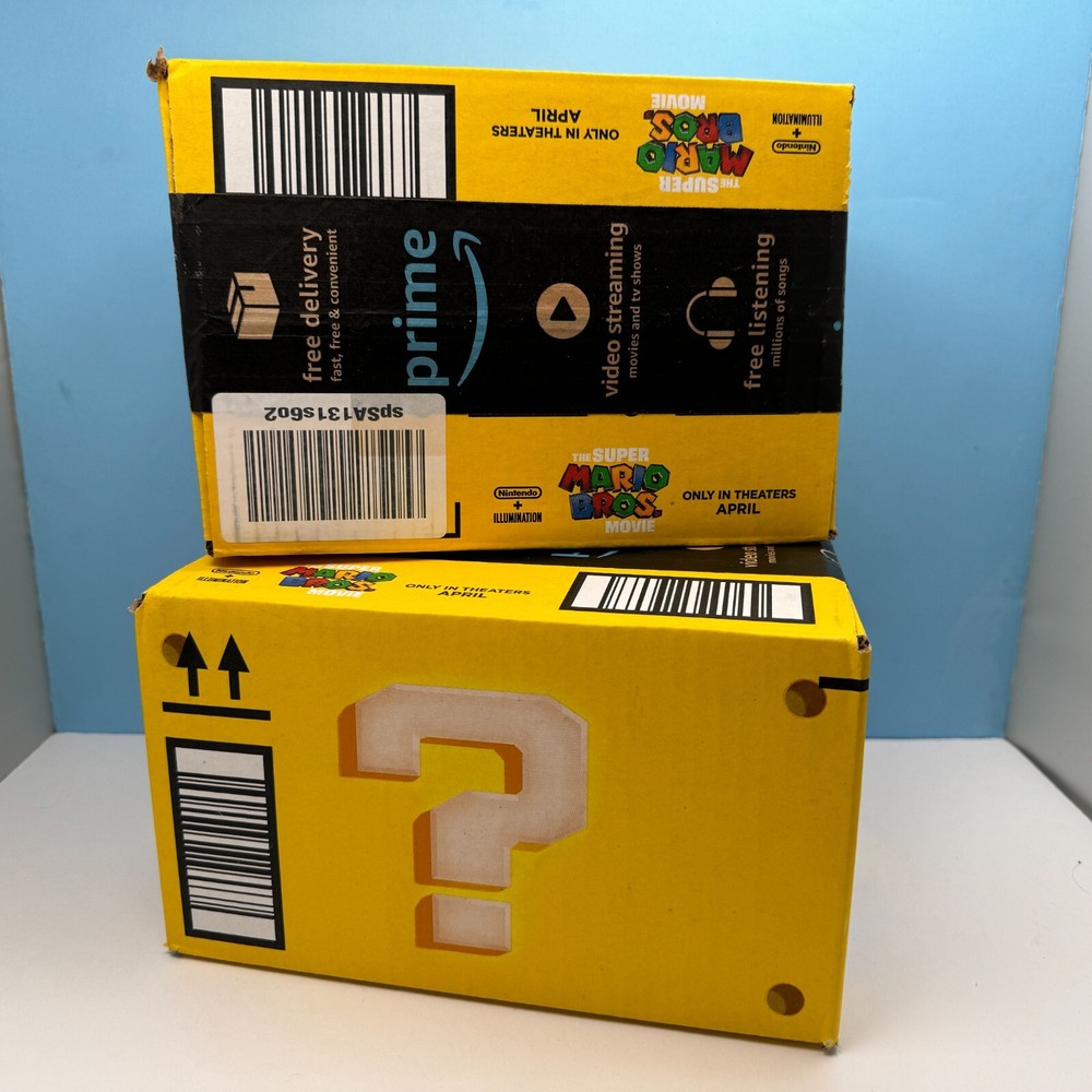 2 Super Mario Bros Movie AMAZON Prime Promotion Gift Box Question Mark Block