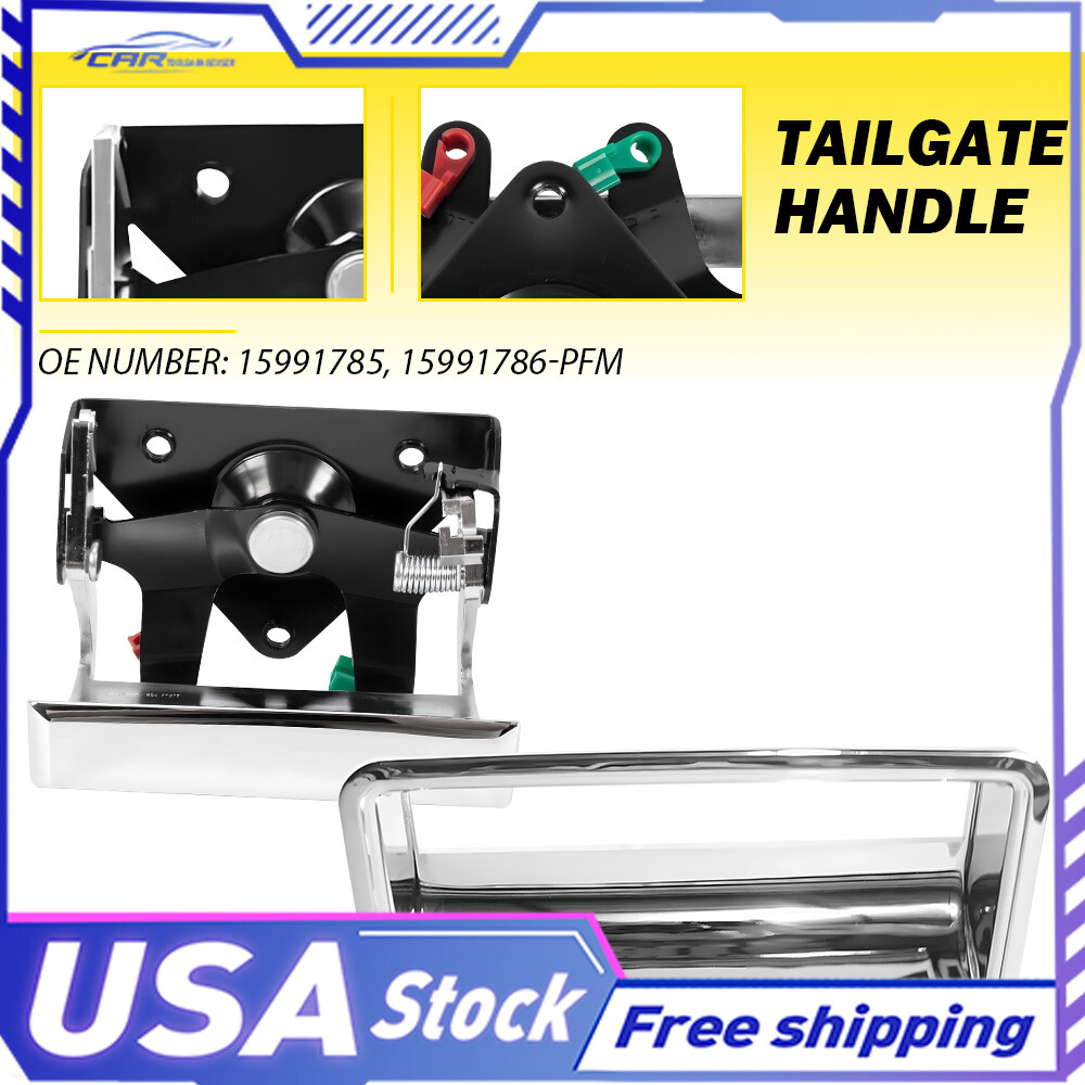 For Chevy GMC C/K 1500 2500 3500 Trunk 15991785 Chrome Tailgate Handle&Bezel Set