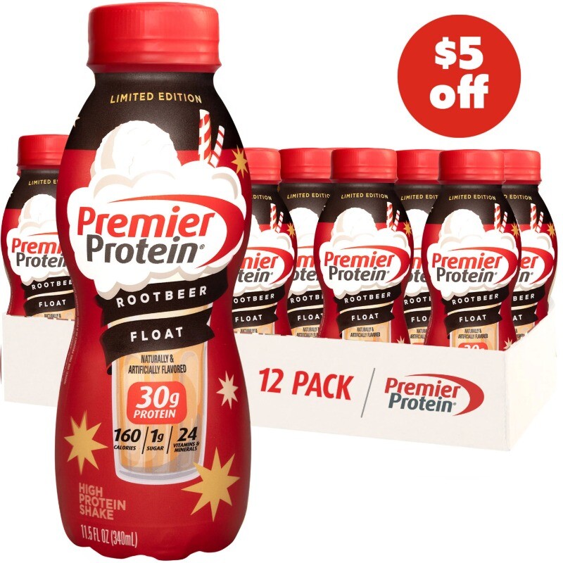 Premier Protein Shake,Root Beer Float Limited Time,30g Protein,11.5 fl oz, 12 Ct-image