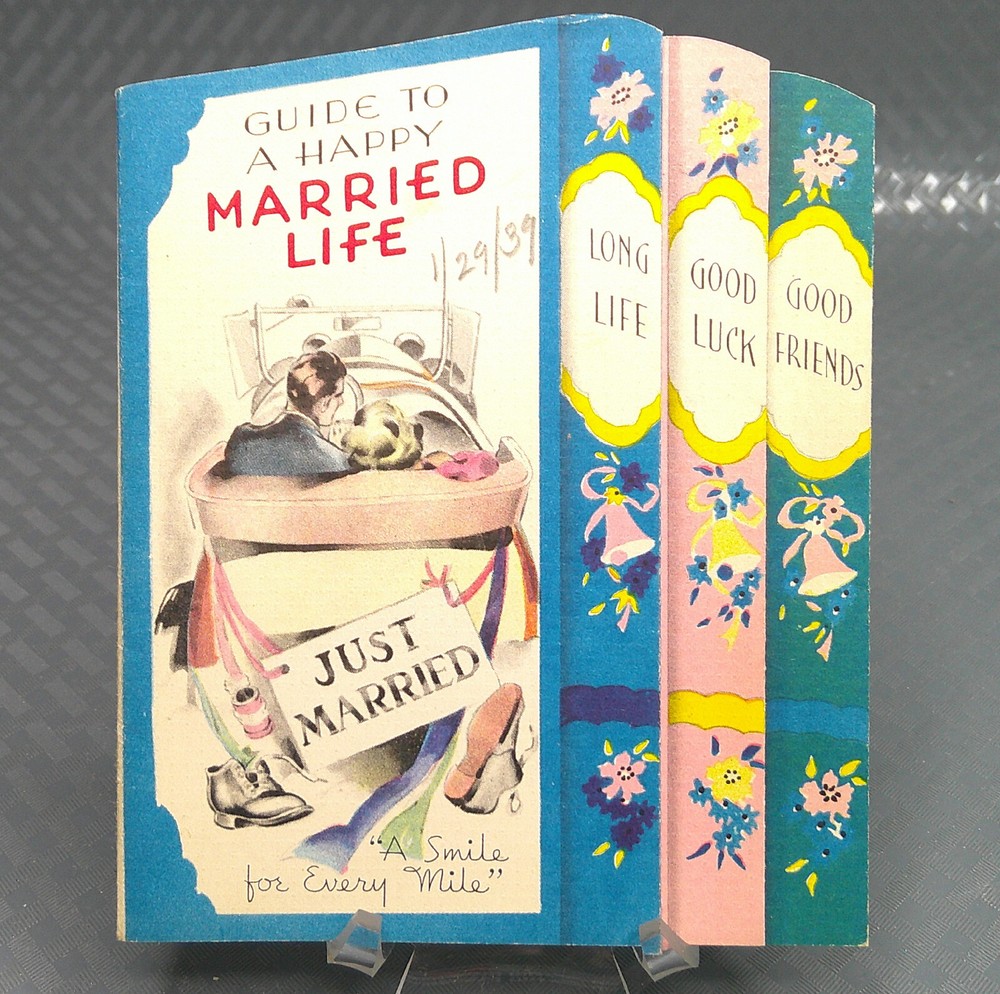 Vintage 1939 1930s Hampton Funny Humorous Wedding Card Just Married Joke Book