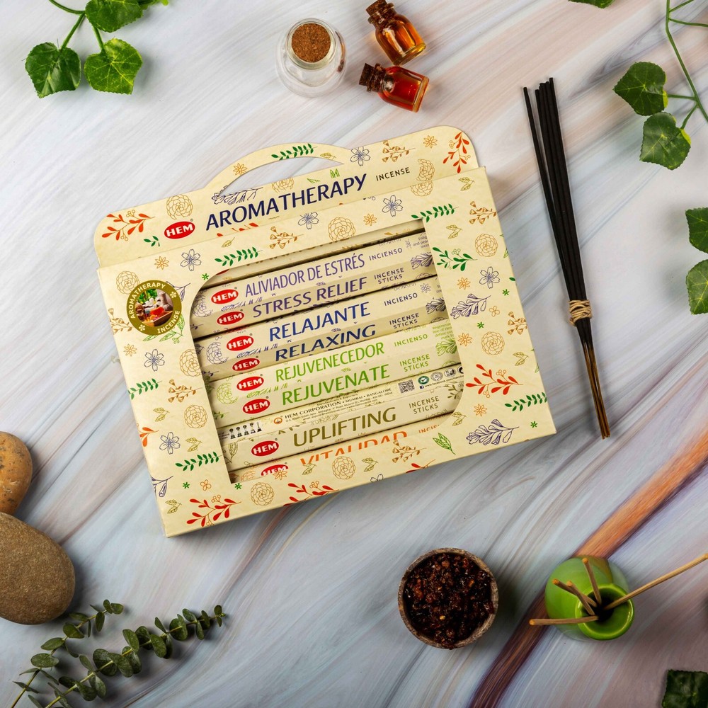 HEM Aromatherapy Incense Gift Set – 6 Packs of 20 Sticks Each