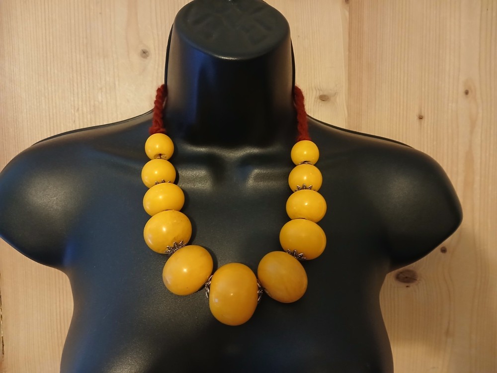 Vintage Berber Moroccan Large Bead Necklace genuine