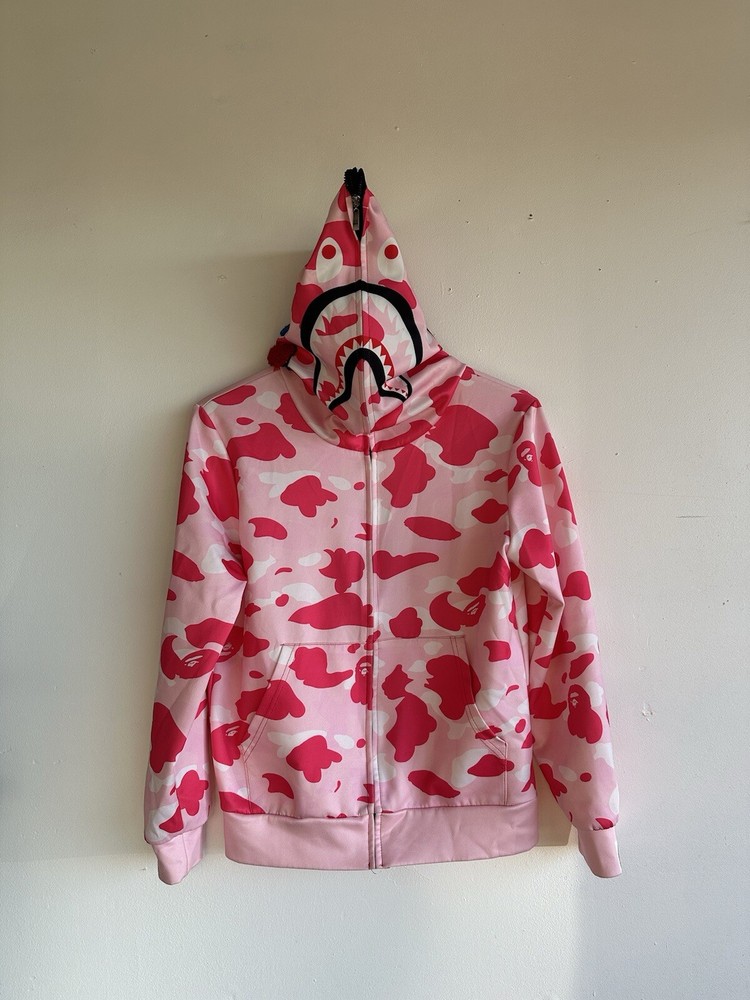 pink a bathing ape hoodie Small  (replica)