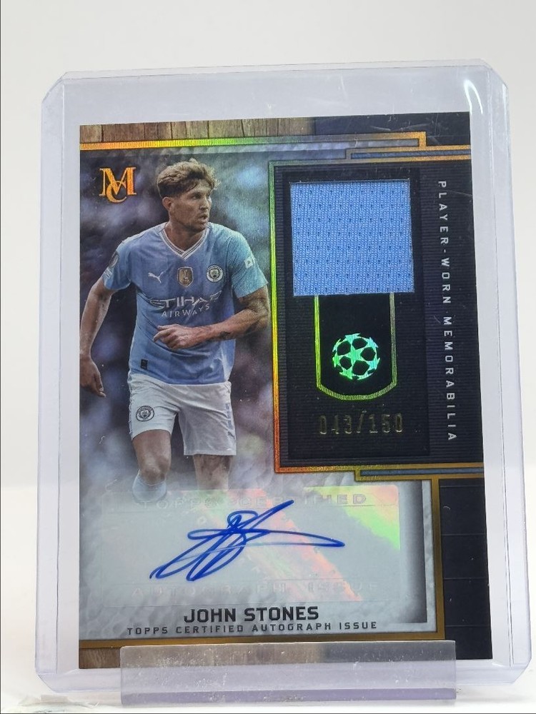 JOHN STONES 2023 TOPPS MUSEUM CITRINE PATCH AUTOGRAPH AUTO /150 Q0902