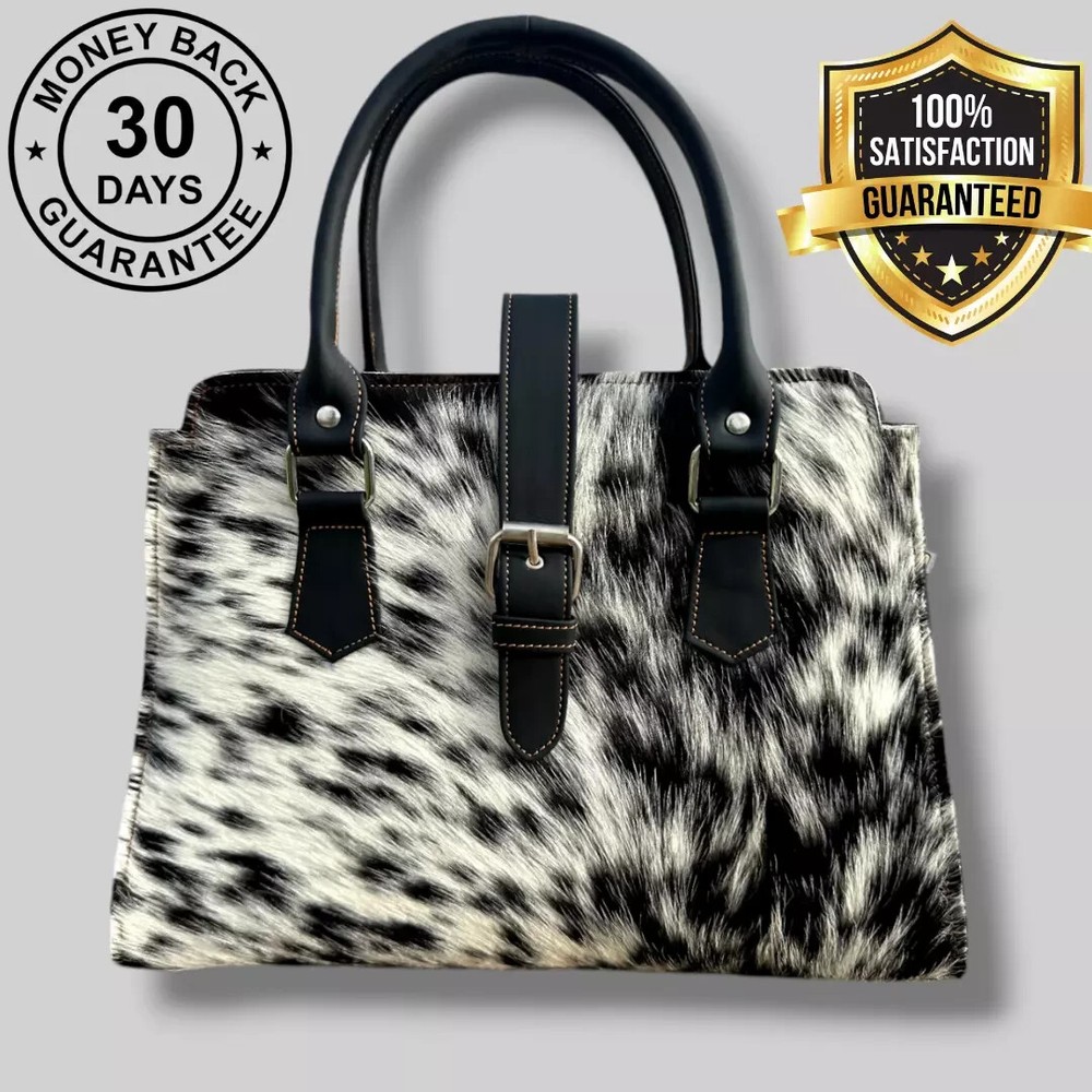Genuine Black Cowhide Leather Tote Bags Women Shoulder Purse Handbags Lady Bag