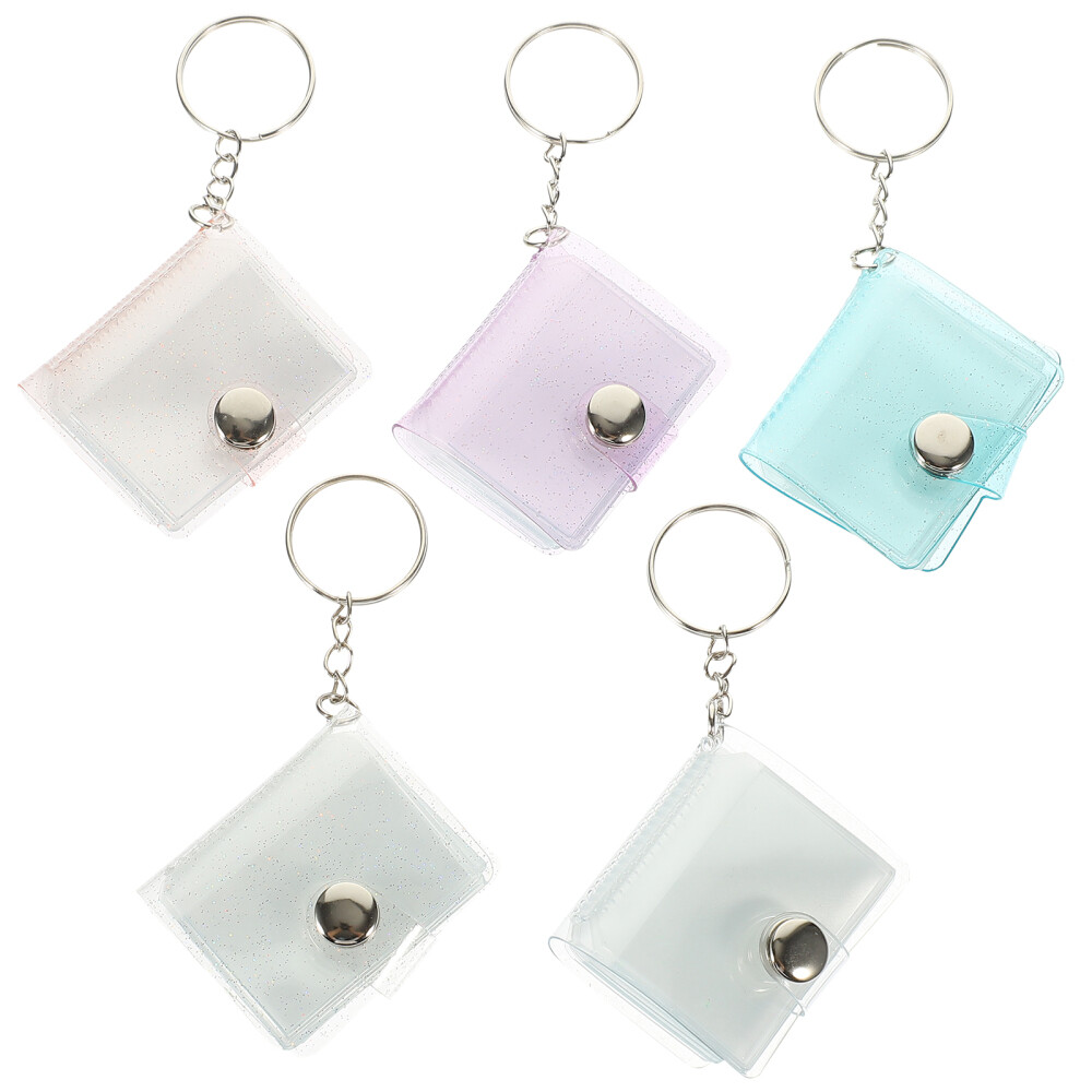 5 Pcs Photo Holder Keychain Plastic Keyring Badge Reels Retractable for Wall