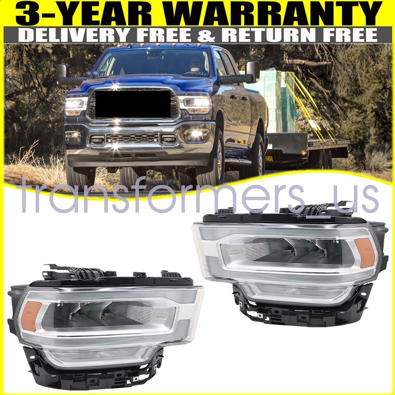 For 2019 2020-2024 Ram 2500 3500 Headlight Full LED w/ Reflector Type Left&Right
