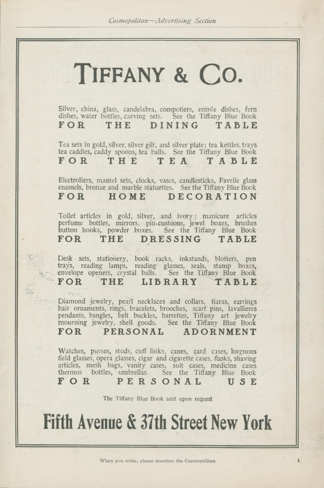 1910 Tiffany Decor Dining Dressing Library Personal Use Vintage Print Ad CO2