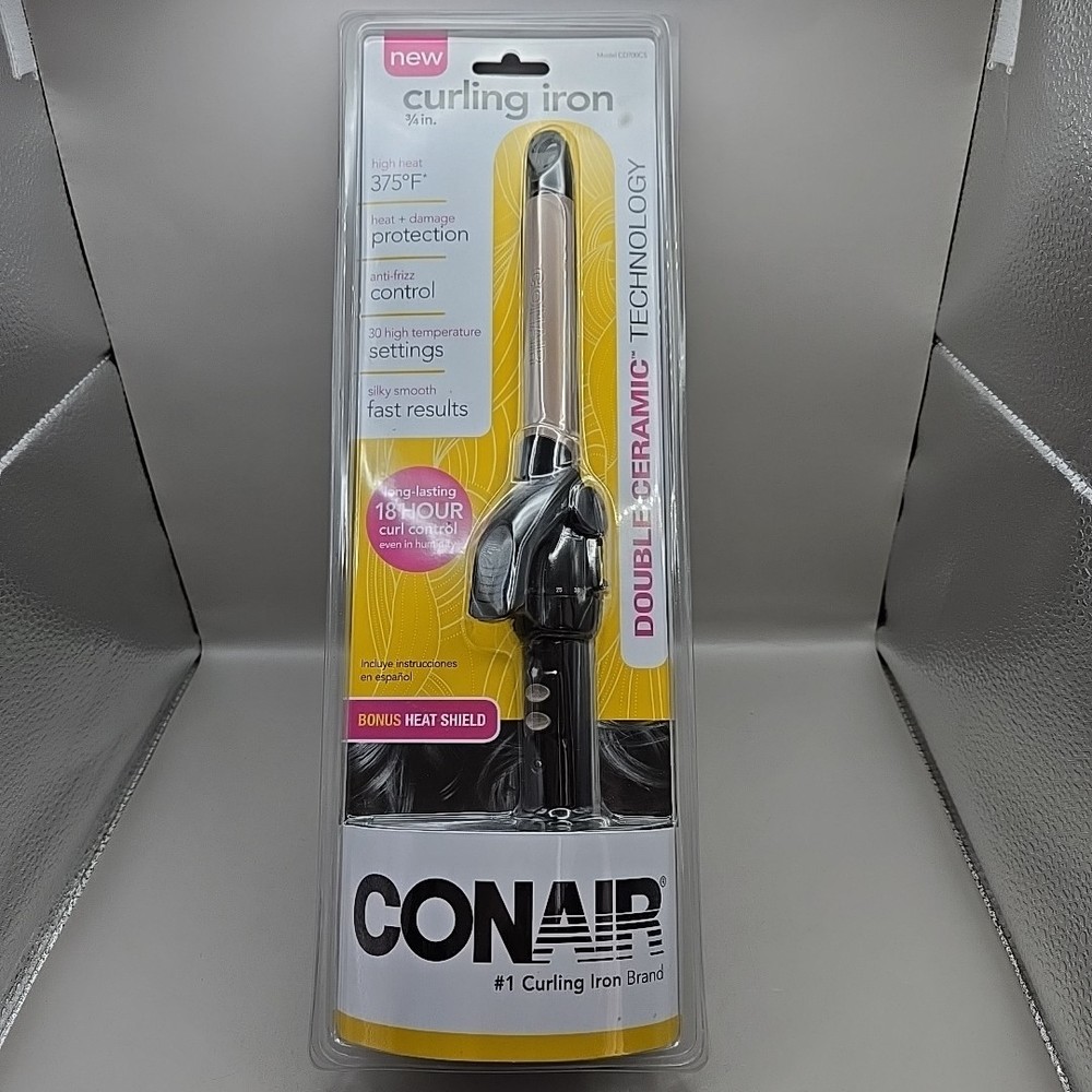 Conair 3/4 Inch Ceramic Curling Iron with Double Barrel 375°F CD700CS