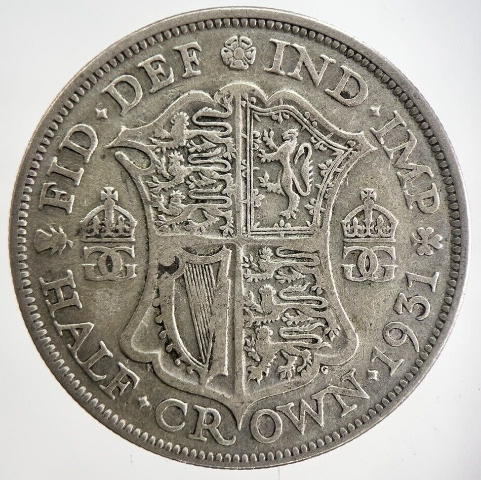 1930 George V Silver Half-Crown Collectible Coin - Fine Grade