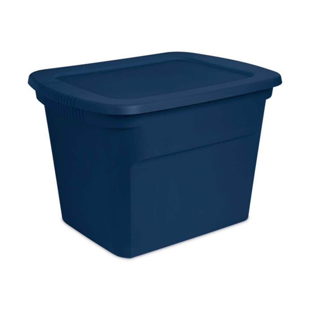 Classic Blue 18-Gallon Stackable Lidded Storage Tote 8-Pack