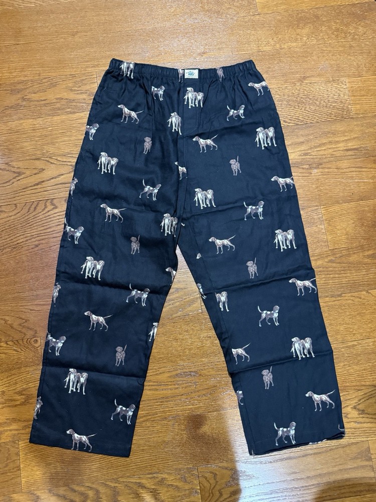 Polo Ralph Lauren Large Dog Print Lounge Pajama Pants Black