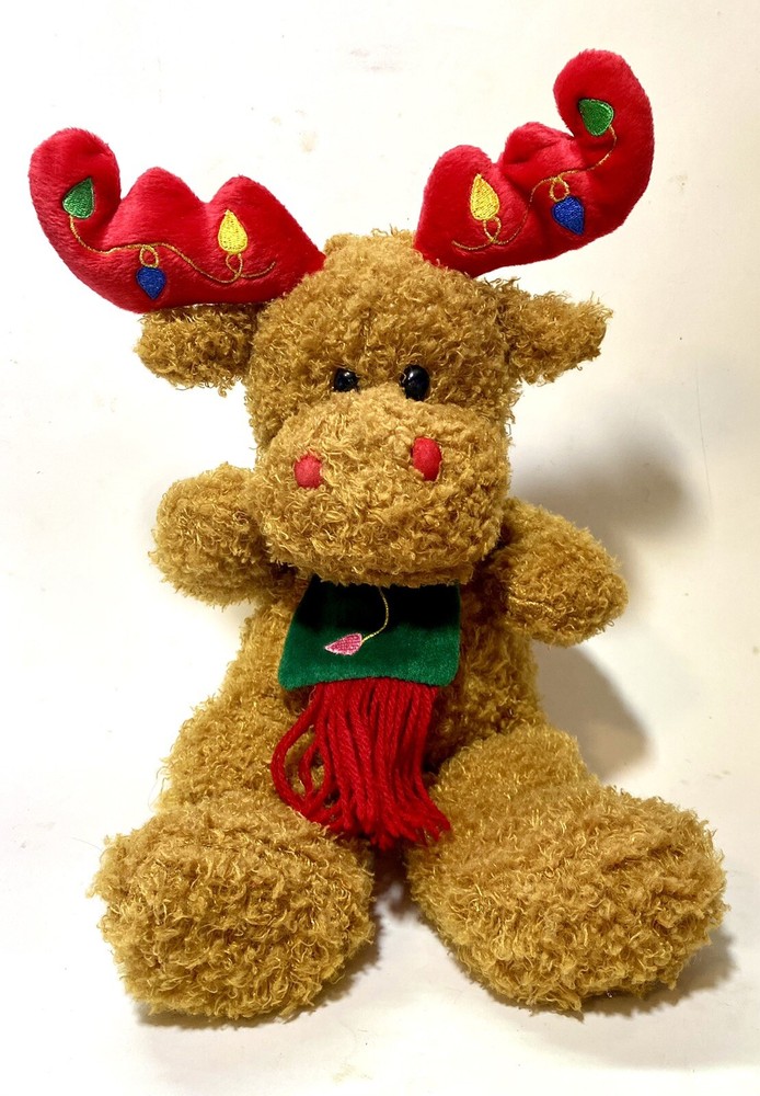 Seasonal Sensation Holiday Reindeer Plush Stuffed Animal 17” Long, 12” Sitting-image