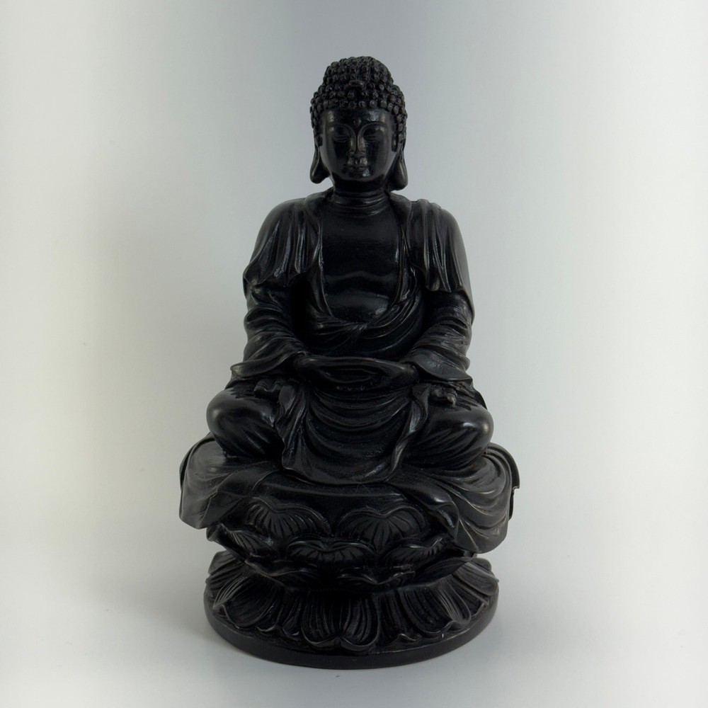 Buddha Statue Sitting in Meditation on Lotus Flower 7