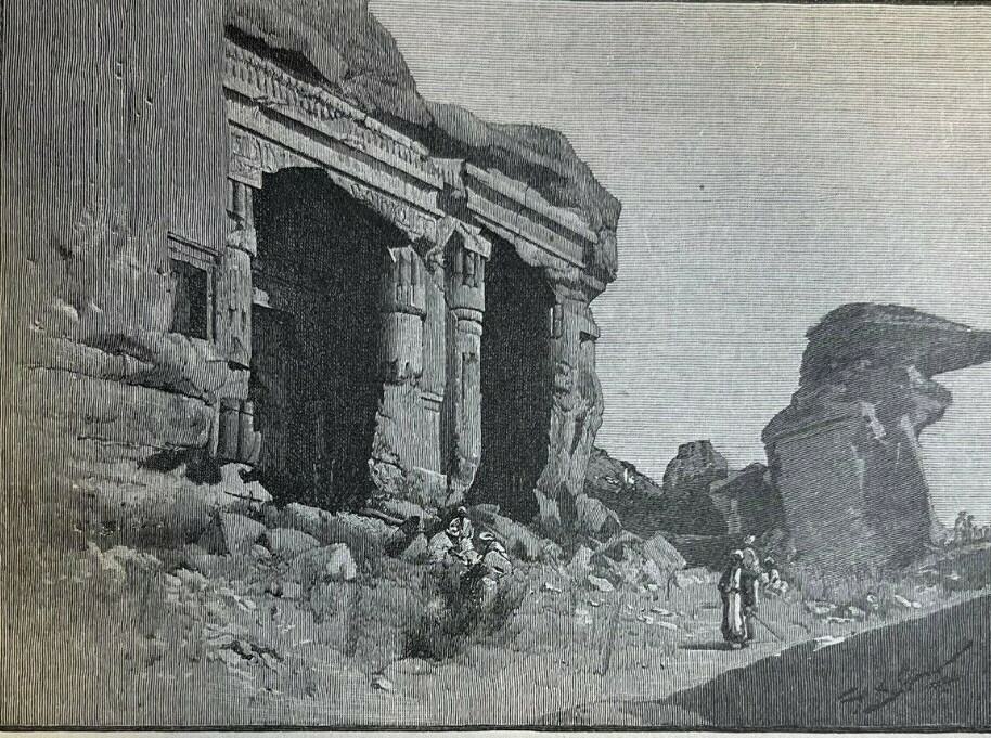 1884 Africa Egypt Nile River Cairo Heliopolis Tomb of the Saints illustrated