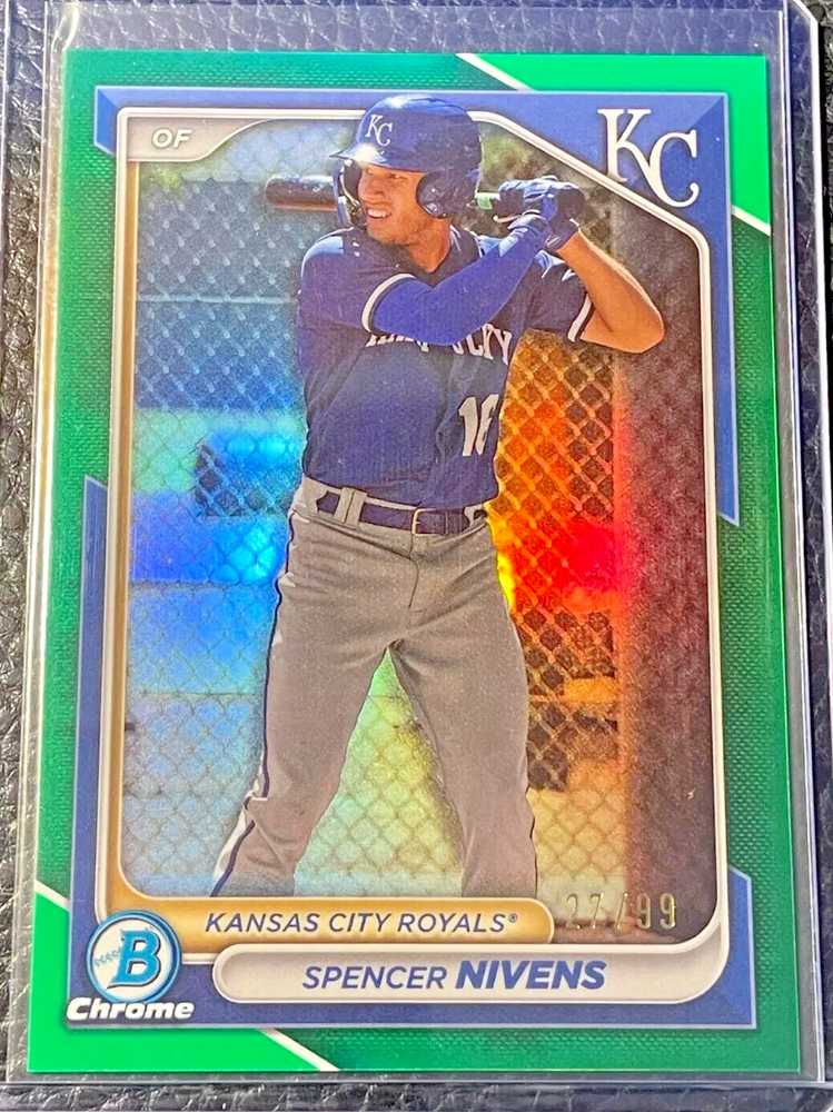 2024 BOWMAN ~ SPENCER NIVENS ~ GREEN CHROME REFRACTOR #'d /99