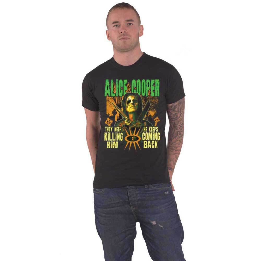 Alice Cooper Graveyard Zombie Band Logo Mens Black T-Shirt Official