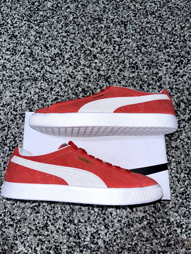 Puma Suede Vintage Red Men's Athletic Classic Low-Top Shoes 374921-06 Size 11
