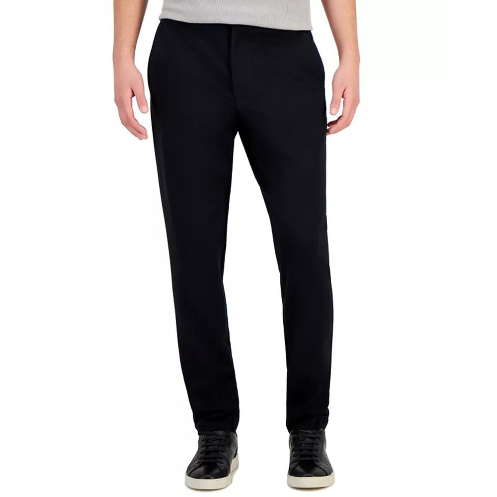 Alfani Men's Black Stretch Knit Rayon Casual Regular Fit Suit Pants Size 32W 32L