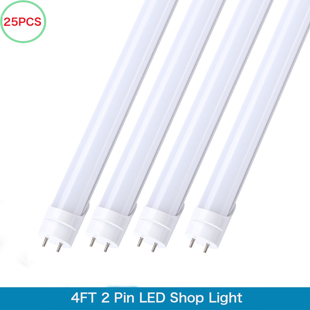 25Pack Led Shop Light 4FT Led Tube Light Bulbs 22W G13 2-Pin Garage Light 48inch