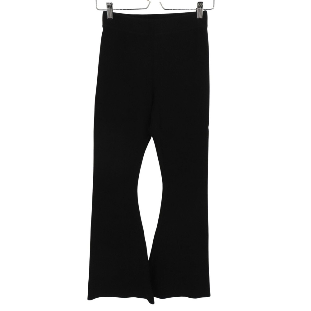 OFFLINE by Aerie Women Medium Ribbed Rib Flare Pants Leggings Black Pockets