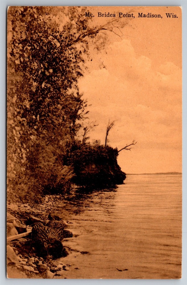McBrides Point Lake Superior Madison WI C1910's Postcard U21