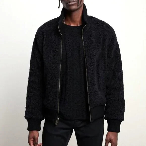 NWT John Varvatos Long Sleeve Micah Reversible Jacket Sherpa Black Size: 2X-L(A)