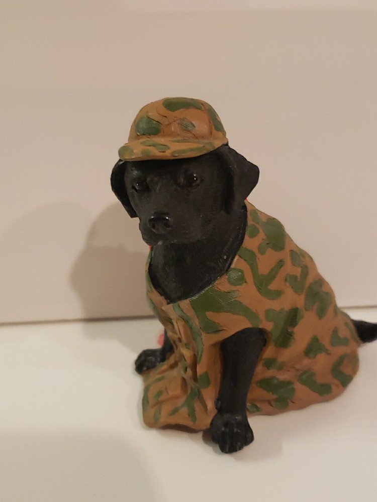 Black Labrador Christmas Ornament Retriever Dog Camo Jacket Resin  Xmas