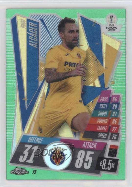 2020-21 Topps Chrome Match Attax UCL Green Refractor /99 Paco Alcacer #72