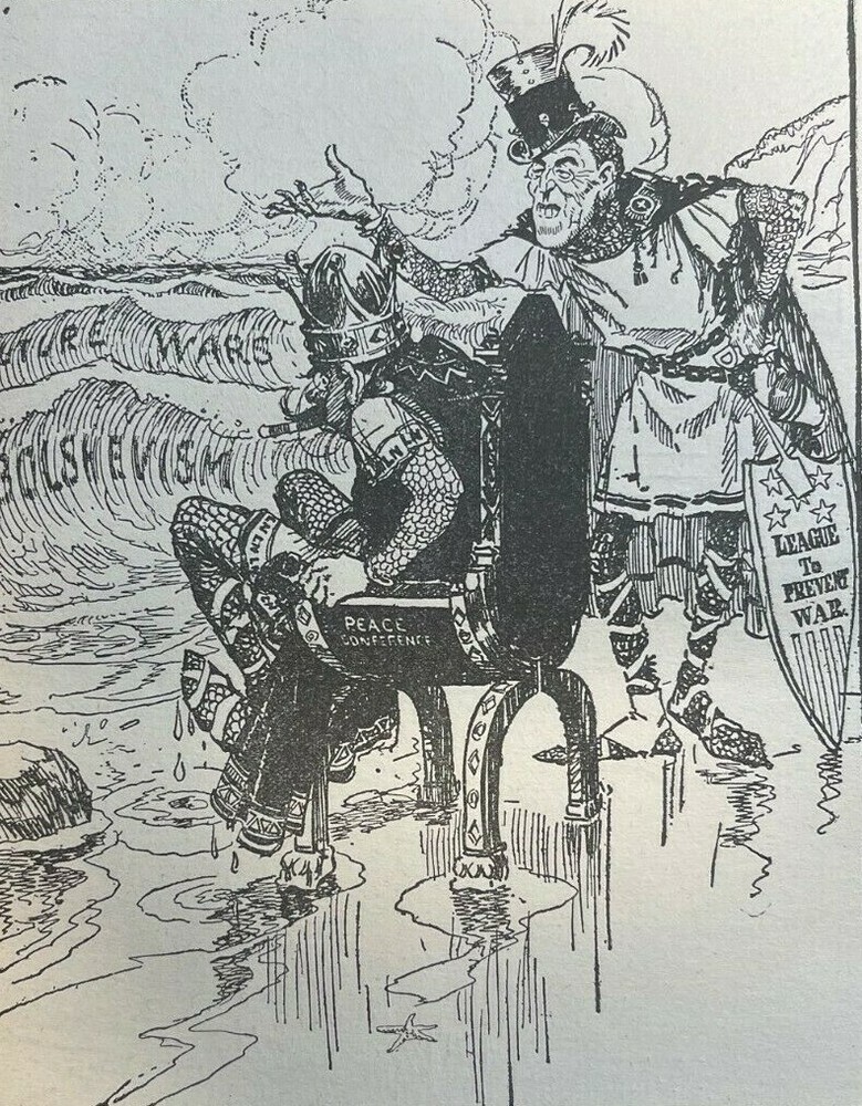 1919 European War Cartoons Germany France England Woodrow Wilson