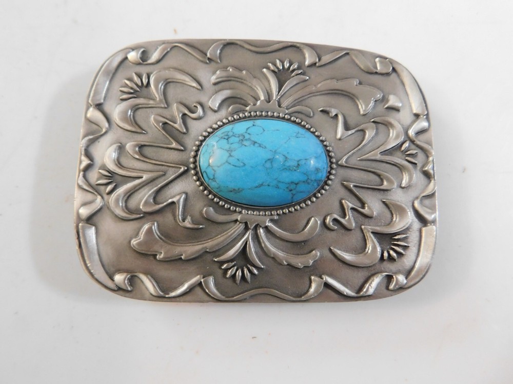 2004 SISKIYOU AS1 TOURQUISE COLOR BELT BUCKLE FANCY SCROLL PATTERN NEW