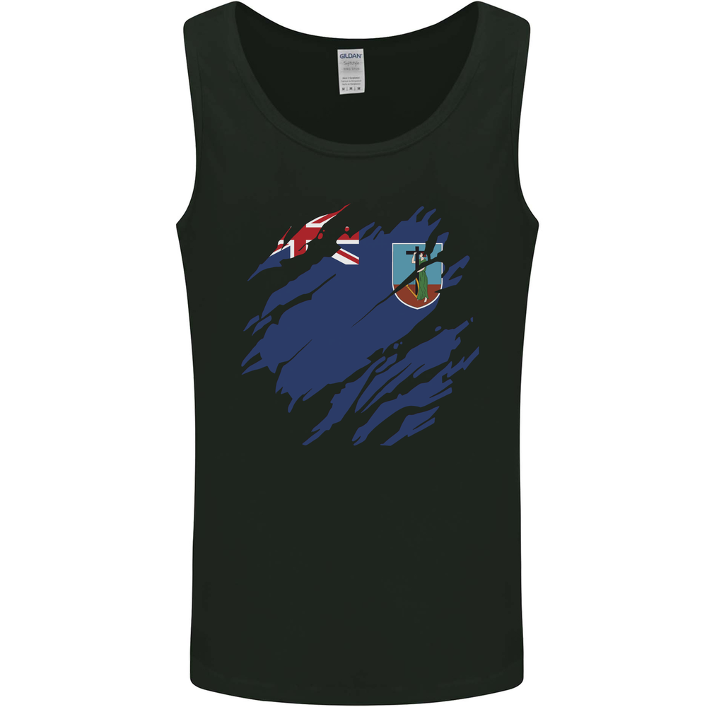 Torn Flag Montserrat Mens Vest Tank Top