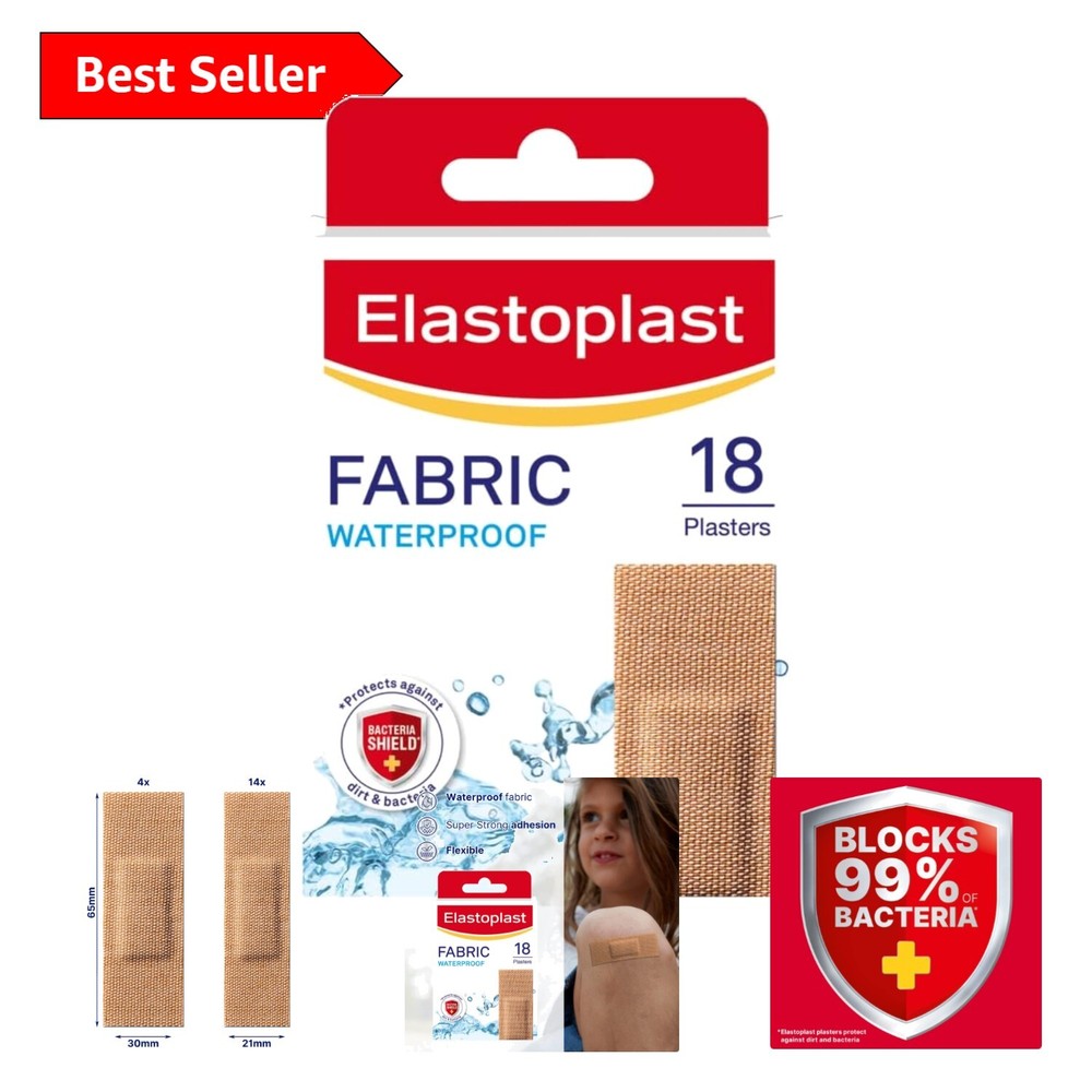 18s Waterproof Fabric Plasters - Strong Adhesion for Everyday Wound Protection